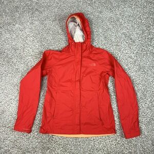 The North Face Jacket Womens Small Orange HyVent Hooded Rain Coat Outdoor Shell